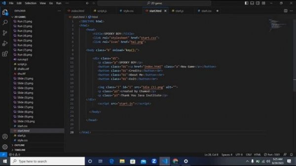 Java Script 2D Game development With Microsoft visual studio code