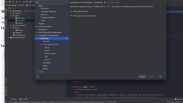 2. Meteor.js Cоздание проекта и настройка PhpStorm смотреть онлайн