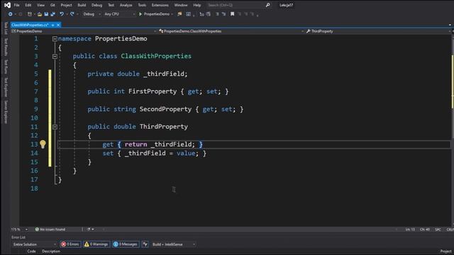 Właściwości w C# - bliższe zapoznanie z tematem - C# od zera #17 смотреть онлайн