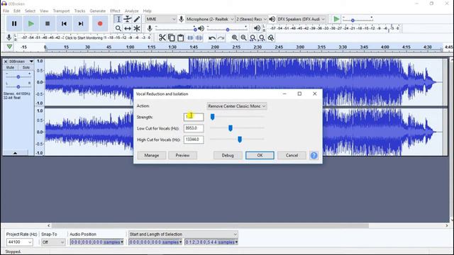 Vocal(singer voice) removal in audacity | Using effects option смотреть онлайн