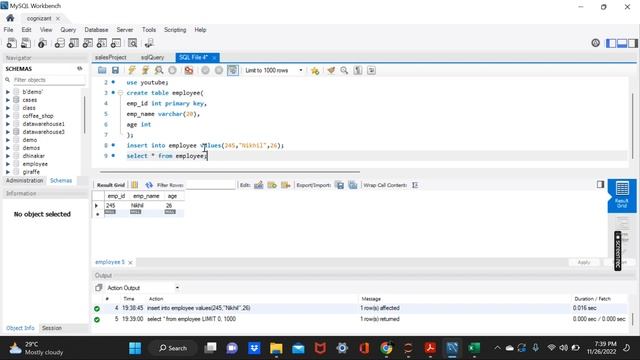 Loading data into table using import option in MySQL | SQL смотреть онлайн