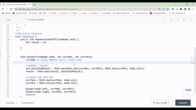 Maximum Difference Between Node and Ancestor LeetCode смотреть онлайн