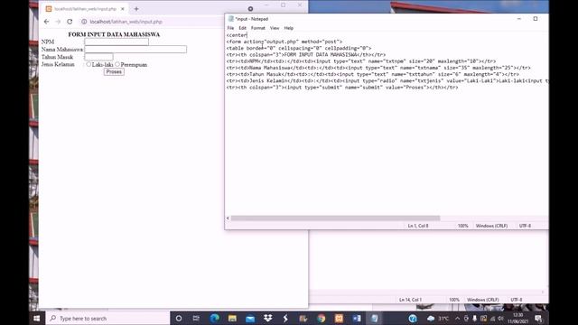 form Input output dengan php (Pra UTS) web Programing смотреть онлайн