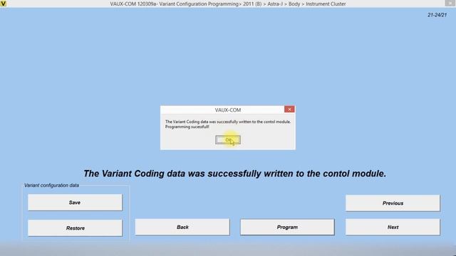 OPCOM (Vaux-Com) ASTRA J - Instrument Cluster Programming