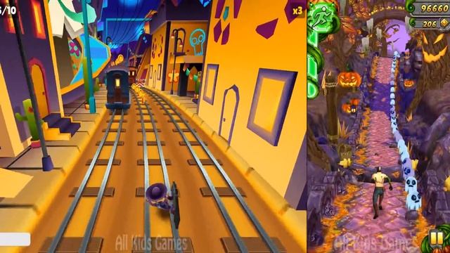 Temple Run 2 Spooky Summit vs Subway Surfers Mexico ! Halloween Maps смотреть онлайн