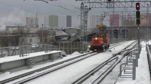 Мотовоз МПТ4-453 (ПЧМ Вязьма) следует по 3-му гл. пути.