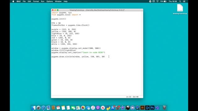 Pygame Tutorials: Beginners guide to drawing - Shapes, Colours, Windows смотреть онлайн