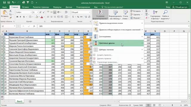 Условное форматирование в Microsoft Excel смотреть онлайн