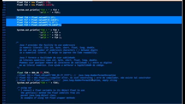 Tipo de dados Float do Java Lição 18 - Parte 1 - Inicializar floats #java #programming #programação смотреть онлайн