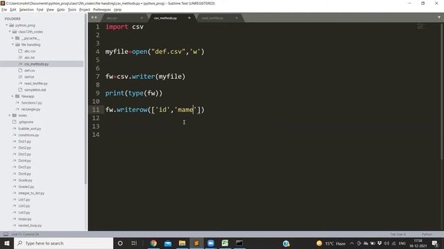 Python class 68 | File Handling #5 CSV Files | 11th 12th CBSE Hindi| Computer Science 2021 смотреть онлайн