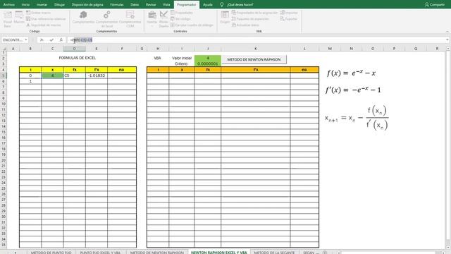 Método de Newton Raphson con código en Visual Basic y Excel смотреть онлайн