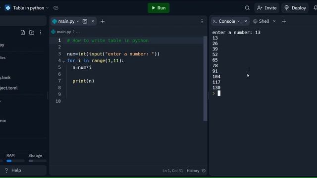Table in python || how to write table in python смотреть онлайн