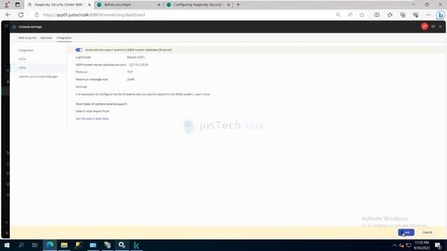 How To Configure Kaspersky Security Center To Send Events To SIEM - Step By Step