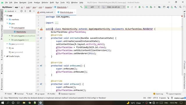 create 3d game in android studio tutorial 1 - setup opengl смотреть онлайн