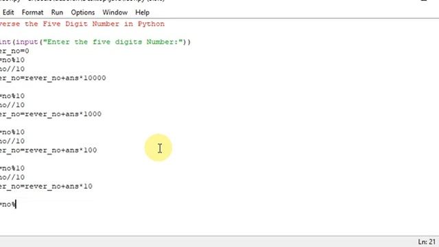 Reverse the Five Digit Number in Python смотреть онлайн