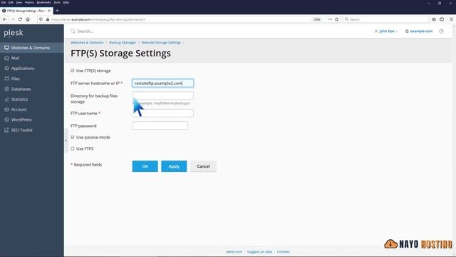 How to Configure an FTP backup in Plesk Nayo Hosting смотреть онлайн