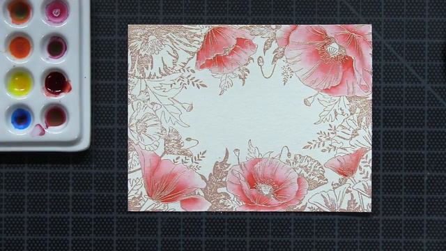 Watercolored Poppy Border Card (Long Video) смотреть онлайн
