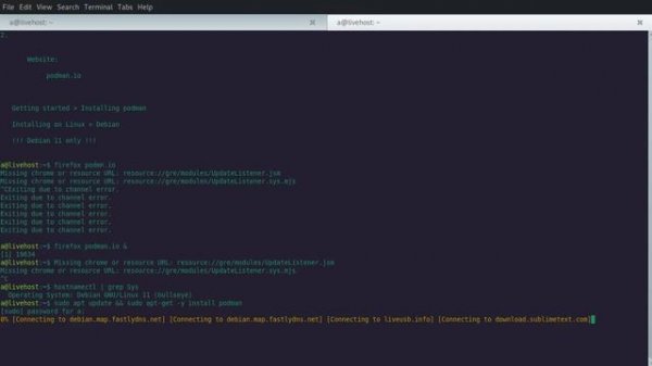 Установка Podman (аналог docker) в Linux Debian 11 / Ubuntu 22