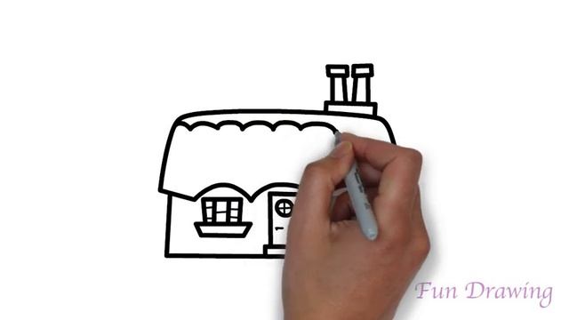 Как нарисовать ДОМИК / мультик раскраска ДОМ для детей смотреть онлайн