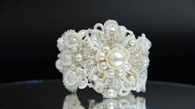 Браслет мереживний з перлами "Весільний" смотреть онлайн