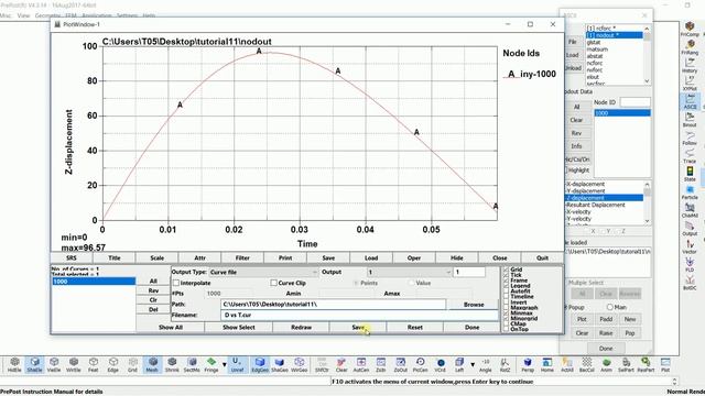 LS-PrePost_Web-Tutorial:4-2-Plot-Curve смотреть онлайн