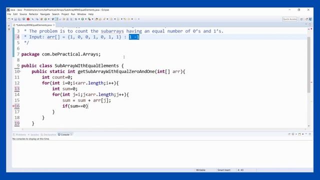Java Programming Tutorial|Count Equal 0's & 1's Subarrays in Java| Learn Basic Java|Be-practical.co смотреть онлайн