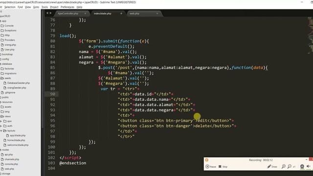 LARAVEL 5.5 ajax CRUD - Create - part 9 смотреть онлайн
