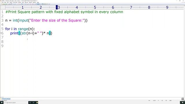 9 Square pattern with digits in descending order смотреть онлайн