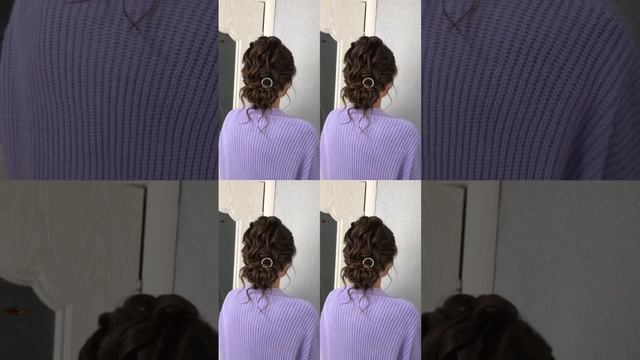 Низкий пучок на волосы по плеч . Небрежный пучок . вечерняя прическа смотреть онлайн