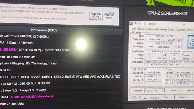Intel Core Q5VX. полный аналог I7 7700