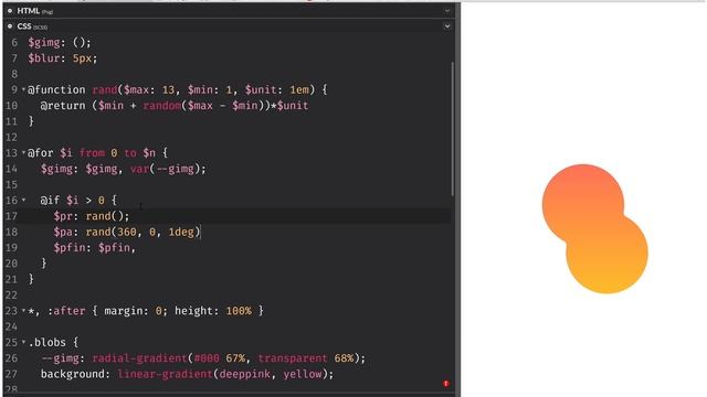 Pure CSS animated 1 element gradient blobs with filters & blend modes смотреть онлайн