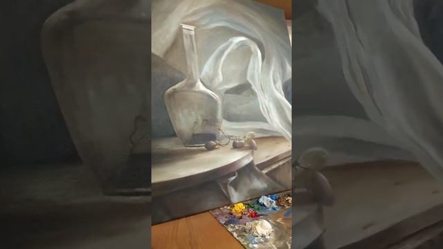 Натрморт с бутылкой и вуалью