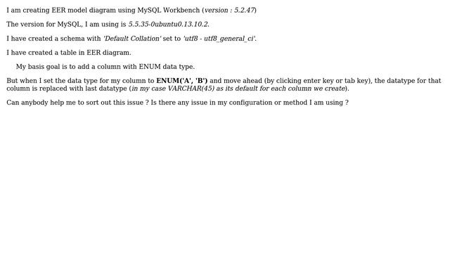 Databases: MySQL Workbench EER Diagram and ENUM data type смотреть онлайн