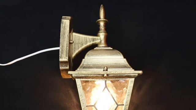 Светильник уличный настенный Электростандарт Vega D черное золото смотреть онлайн