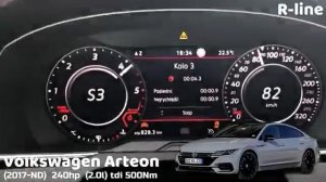 Volkswagen Arteon Acceleration Battle Разгон 0 100 Wolkswagen Arteon разных поколений