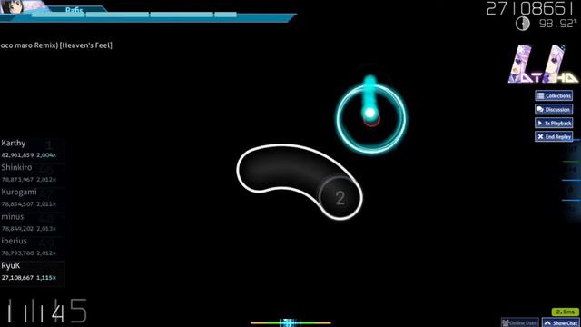 Osu! Ryuk | 99,11% 5,62⭐ Fallen Angel (el poco maro Remix) [Heaven's Feel] +HDDT смотреть онлайн