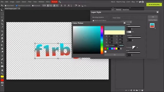 tutorial how to make GRADIENT TEXT in photopea смотреть онлайн