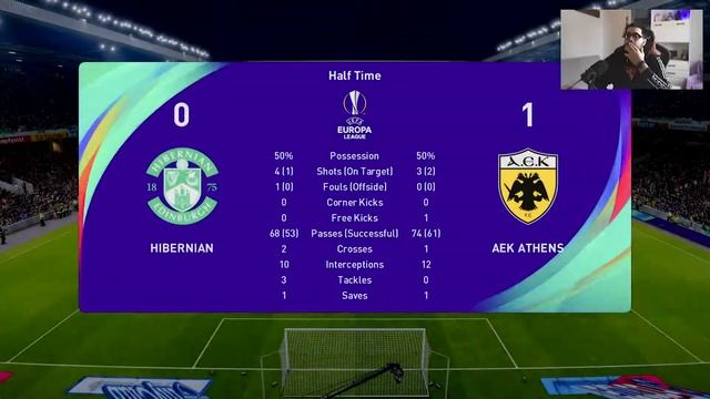Hibernian - ΑΕΚ Uefa Europa League PES 2021 смотреть онлайн