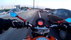 Покатухи на KTM Duke 200, с дачи домой по МКАДу