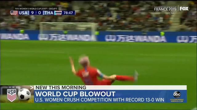 US women rout Thailand 13-0 at FIFA World Cup смотреть онлайн