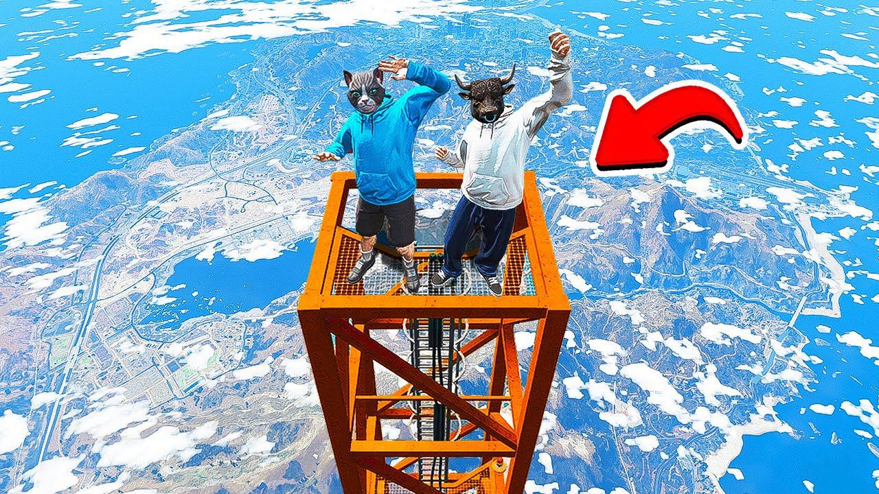 ЗАБРАЛИСЬ НА САМУЮ ВЫСОКУЮ ВЫШКУ И СПРЫГНУЛИ С НЕЁ В ГТА 5 МОДЫ! ОБЗОР МОДА В GTA 5 ВИДЕО MODS смотреть онлайн