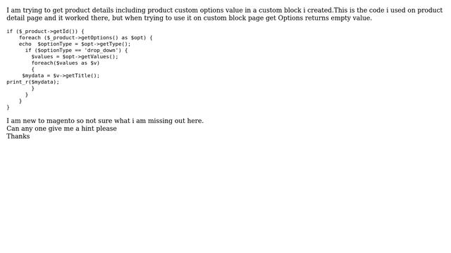 Magento: $product-＞getOptions() returns empty result (2 Solutions!!) смотреть онлайн
