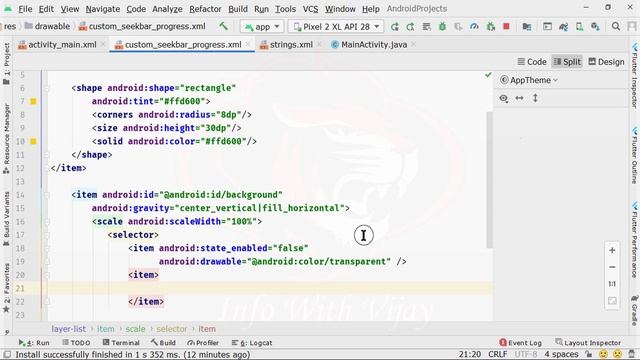 How to Create Custom Seekbar in Android Studio | CustomSeekbar смотреть онлайн