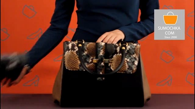 Классическая сумка Gilda Tonelli 7428 python black taupe смотреть онлайн