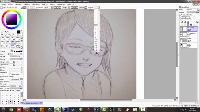Paint Tool Sai vs Photoshop CS6 Graphic Tab Lineart Comparison Tutorial Part 2 (Sarada Uchiha) смотреть онлайн