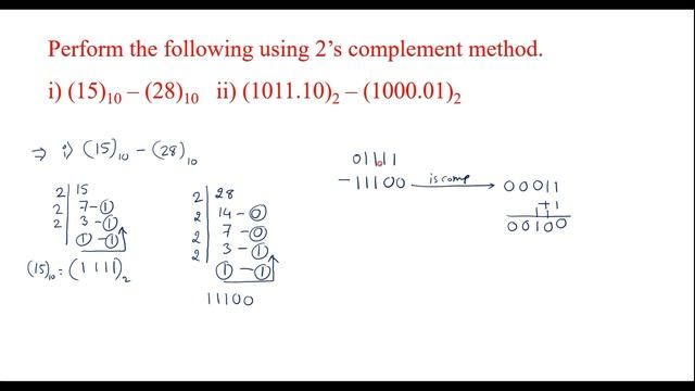 Subtraction using 2's complement method. смотреть онлайн
