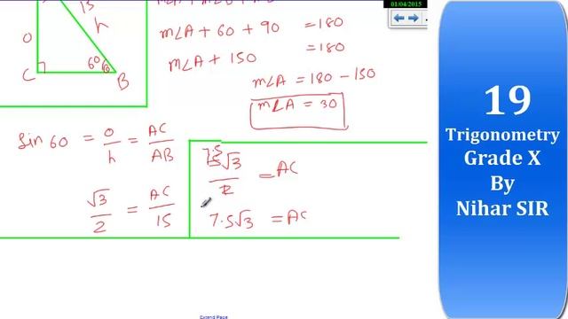 In Triangle ABC, Angle B=90 AB=3 and AC=6 find Angle C Angle A and BC смотреть онлайн