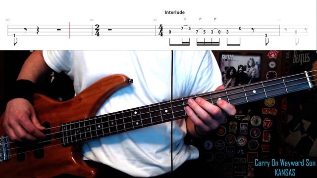 Carry On Wayward Son by Kansas - Bass Cover with Tabs Play-Along смотреть онлайн