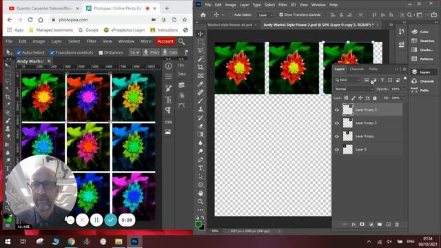 Andy Warhol Pop Art Flowers In Photopea Vs Photoshop
