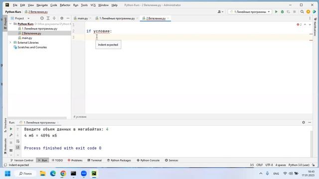 3 1 Ветвление теория смотреть онлайн
